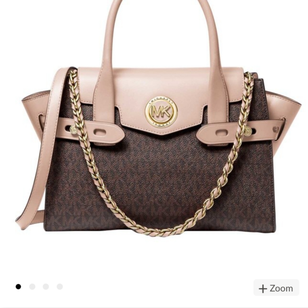 Michael kors Brown and Soft Pink Carmen Satchel